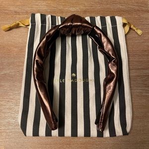 Lele Sadoughi Faux Leather Knotted Headband Bronze